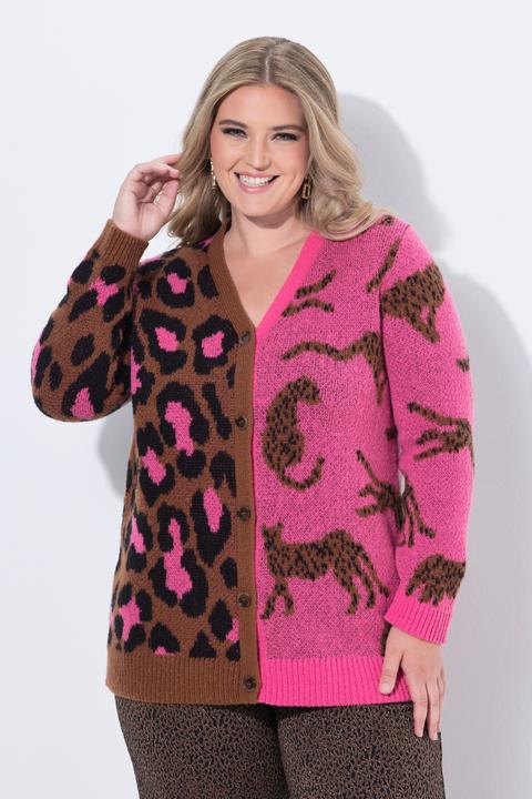 Immagine prodotto Miamoda Cardigan dal taglio dritto con design leopardato (56)