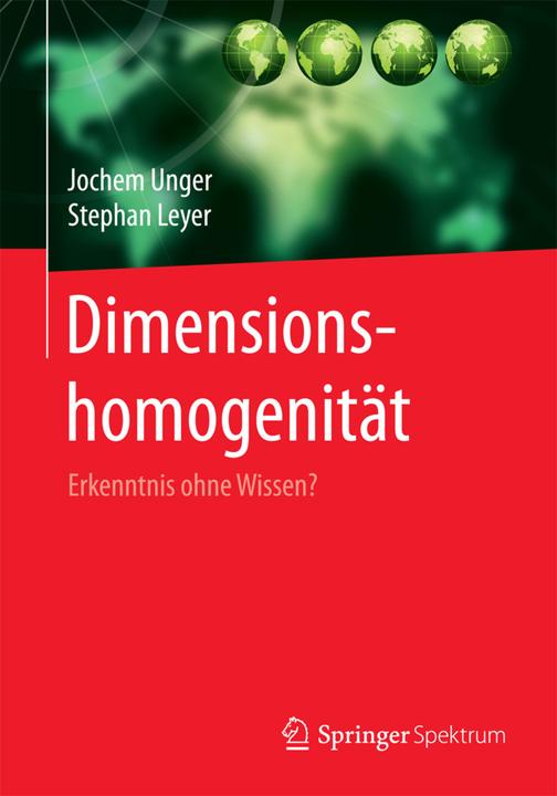 Produktbild Dimensionshomogenität (Deutsch, Jochem Unger, Stephan Leyer, 2015)