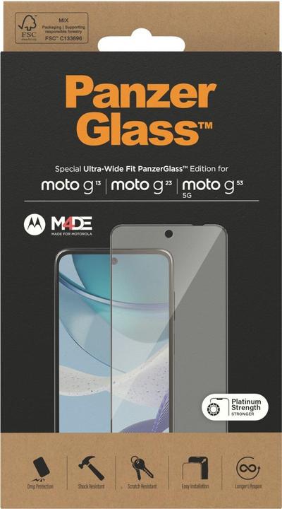 Produktbild PanzerGlass Ultra-Wide Fit (1 Stück, Motorola Moto G23, Motorola Moto G13, Motorola Moto G53)