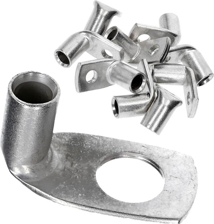 Kalitec 10 pieces KA5-L12 Commercially available tubular cable lugs angled 25mm² M12 I without viewing hole