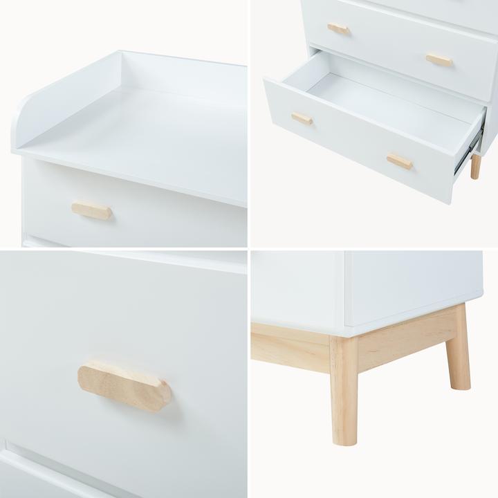 Actual product image En.Casa Wickelkommode Sarievn mit Wickelauflage 100x80x53 cm Weiss