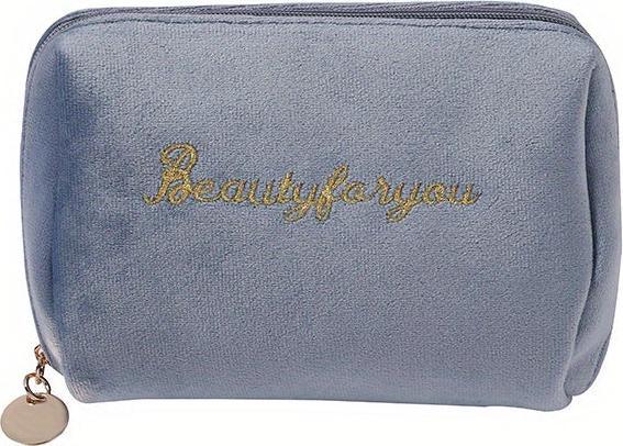 Only-Bags.Store Weicher Buchstabe Stickerei Mini-Kosmetiktasche, Reissverschluss solide Farbe niedlich Make-up-Münze