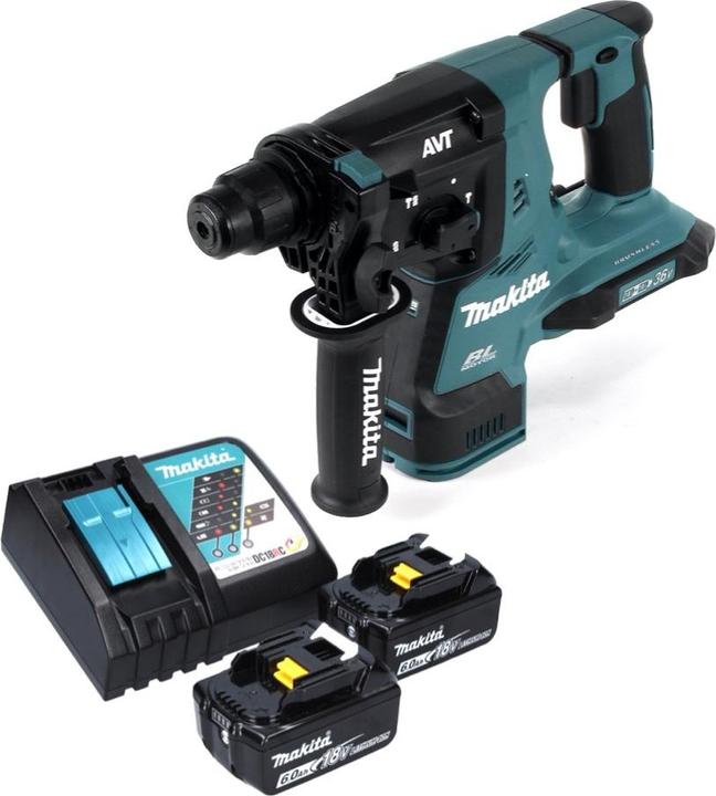 Produktbild Makita DHR 280 RG Akku Bohrhammer 36 V ( 2x 18 V ) 2,8 J SDS-plus Brushless + 2x Akku 6,0 Ah + (Akkubetrieb)