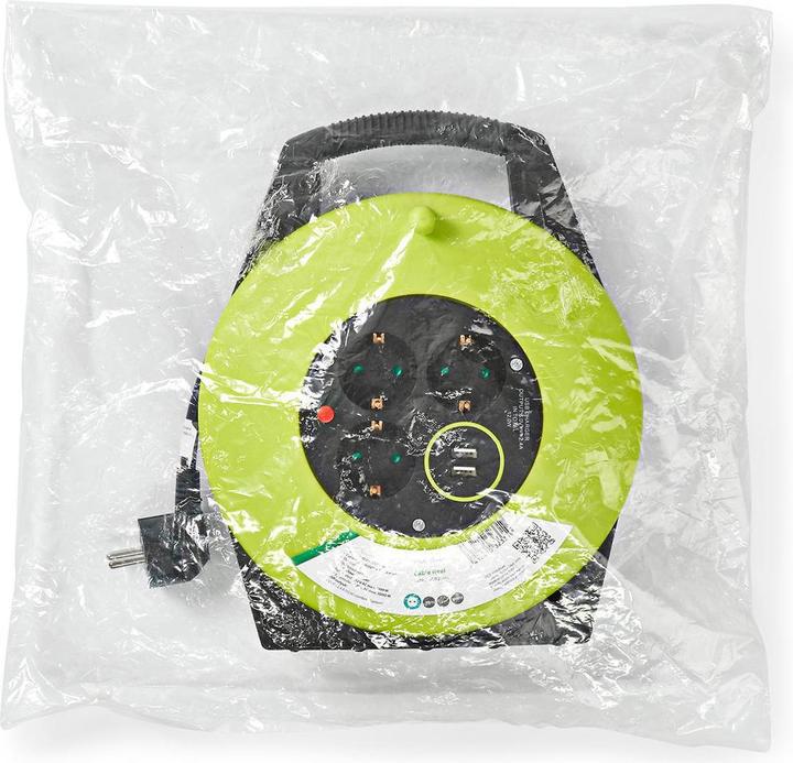 Produktbild Nedis Kabelrolle | Schutzkontakt | 10.0 m | 3000 W | 16 A | Art der Erdung: Seitenkontakte | 230 V A (10 m, 1.50 mm²)