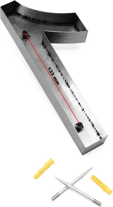Actual product image Wiltec Anthracite 3-D House Number "1" Arial 20cm Rustproof and Weather-resistant with Satin Fini