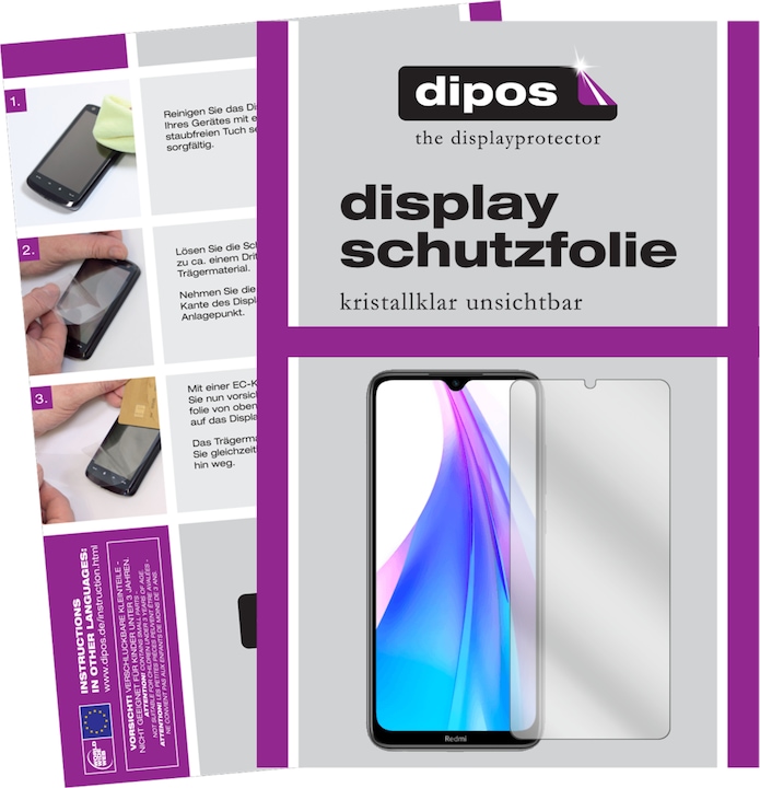 Actual product image Dipos Screen Protector Crystalclear (2 Piece, Xiaomi Redmi Note 8T)