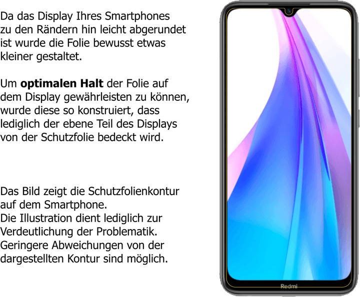 Actual product image Dipos Screen Protector Crystalclear (2 Piece, Xiaomi Redmi Note 8T)