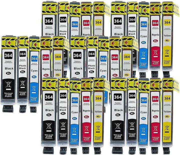 Actual product image Hermex Compatible HP PhotoSmart 5520 e-All-in-One ink cartridges 30 pieces (M, Y, PBK, FC, C)