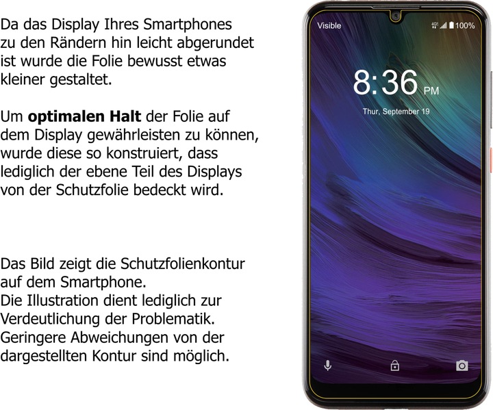 Actual product image Dipos Screen Protector Anti-Shock (2 Piece, ZTE Blade A7 Prime)