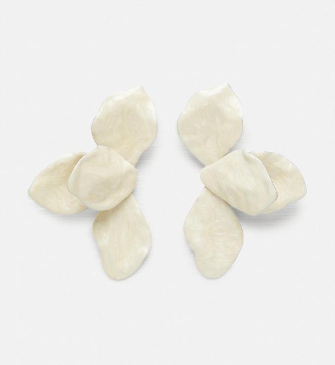 Comma Statement-Ohrringe im abstrakten Blumendesign (Enamel, Metal)