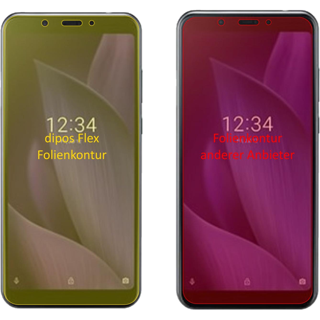 Thumbnail - Dipos Displayschutzfolie Full-Cover 3D (3 Stück, Sharp Aquos V), Smartphone Schutzfolie, Transparent