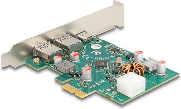 Immagine prodotto Delock Scheda PCI Express x1 a 1 presa USB Type-C esterna PD 30 W + 2 prese USB Type-A esterne US
