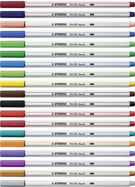 Image du produit STABILO Pen 68 brush Stylo feutre Premium (Bleu, 1 x)