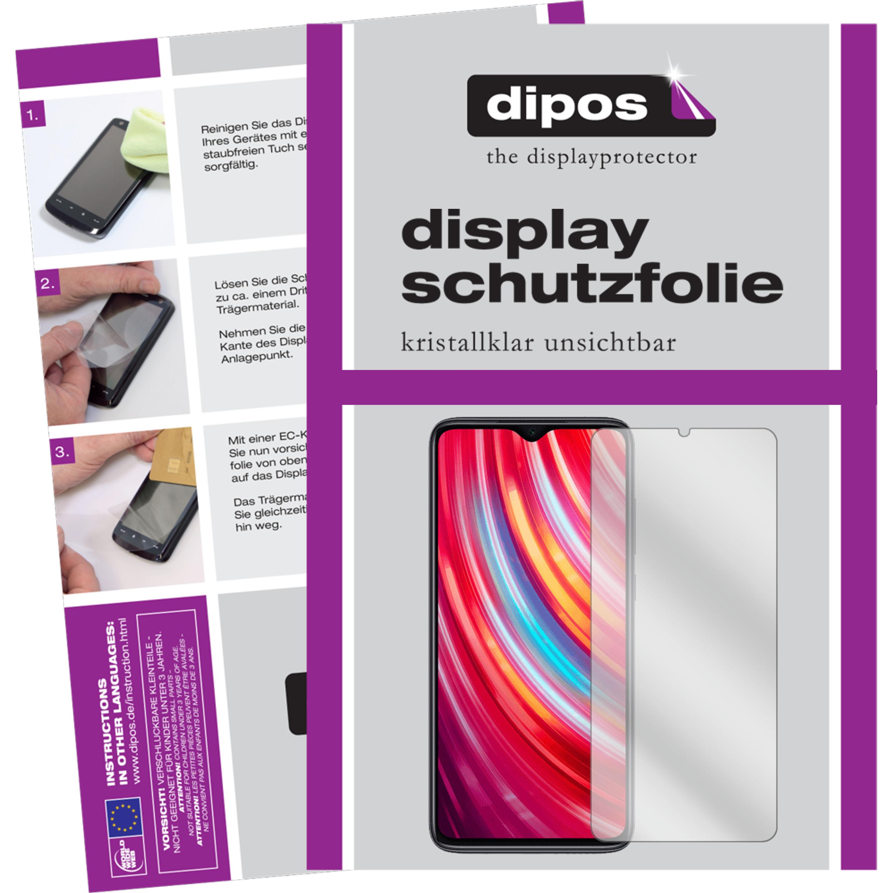Dipos Displayschutzfolie Crystalclear (4 Stück, Xiaomi Redmi Note 8 Pro), Smartphone Schutzfolie, Transparent