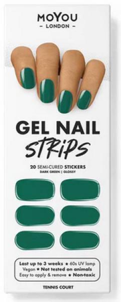 Actual product image MoYou London Gel Nail Strips Tennis Court (Nail decoration, Dark green)