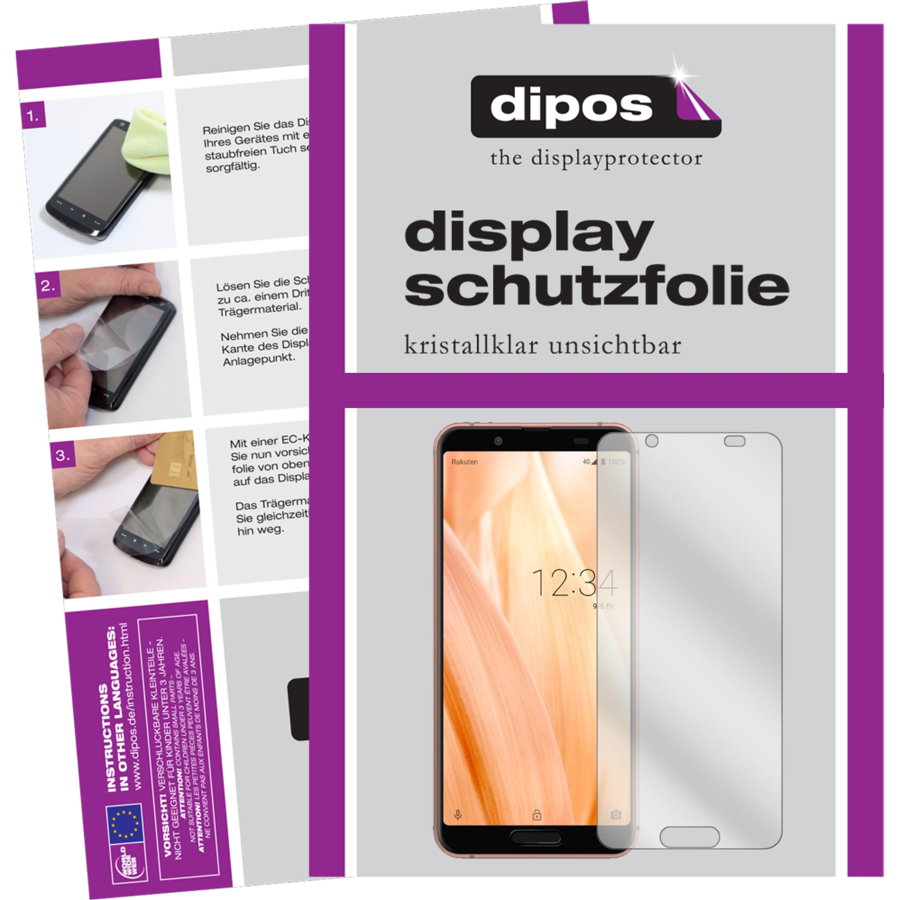 Dipos Displayschutzfolie Crystalclear (2 Stück, Sharp Aquos Sense3), Smartphone Schutzfolie, Transparent