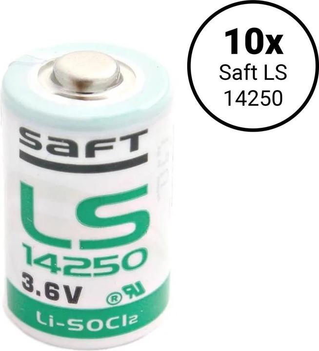 Saft LS 14250 Li-Soci2 (1/2 AA Mignon) - 10 Batterien (10 pcs, 1/2 AA, 1200 mAh)