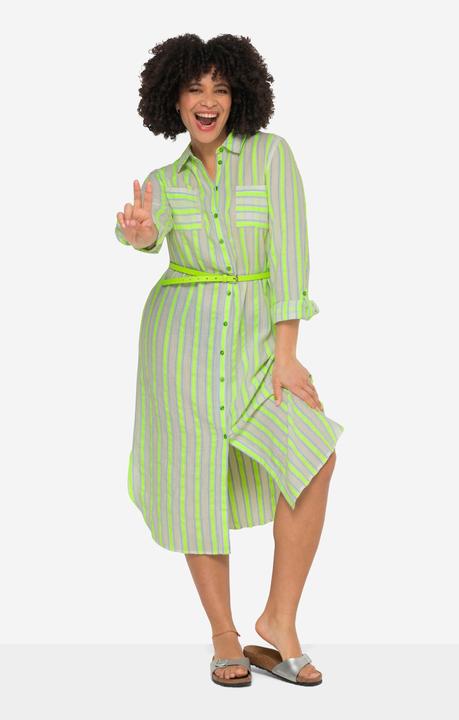 Produktbild Angel of Style Hemdblusen-Midikleid, Streifen, Hemdkragen, 3/4-Ärmel (46)