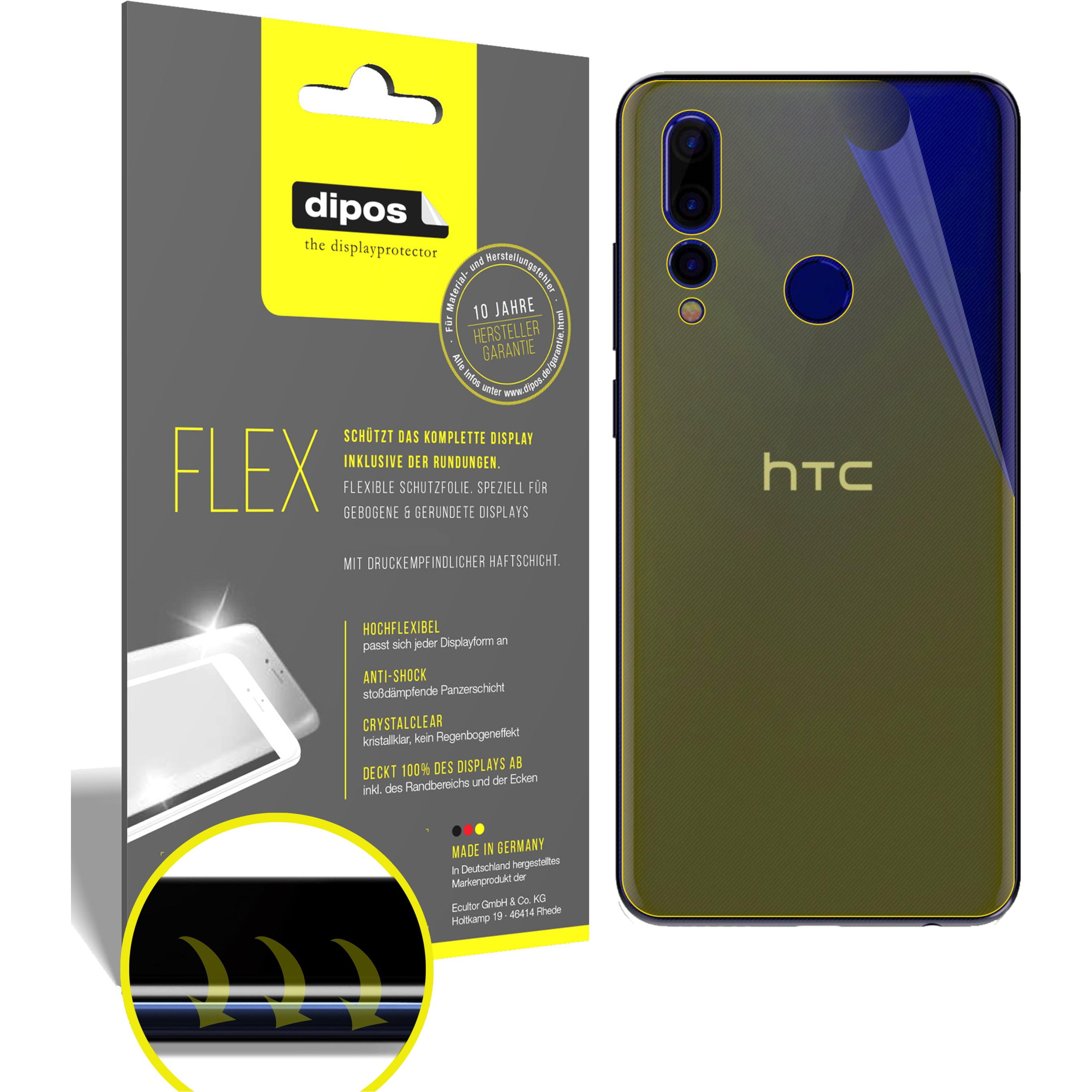 Dipos Displayschutzfolie Full-Cover 3D (3 Stück, HTC Wildfire X), Smartphone Schutzfolie, Transparent
