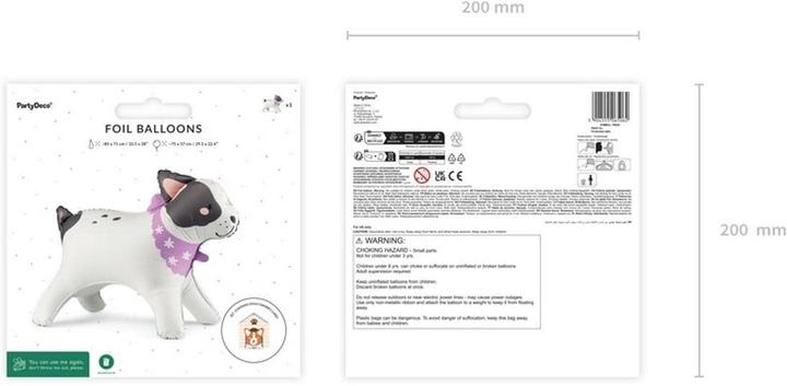 Actual product image Partydeco XL Hund AirLoonz Ballon (zum selber aufblasen mit Luft) (1x)