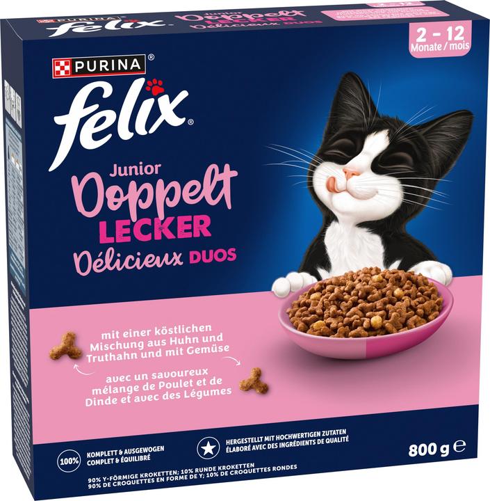 Produktbild Felix Doppelt Lecker Junior (Junior, Welpe + Kitten, 1 Stk., 800 g)