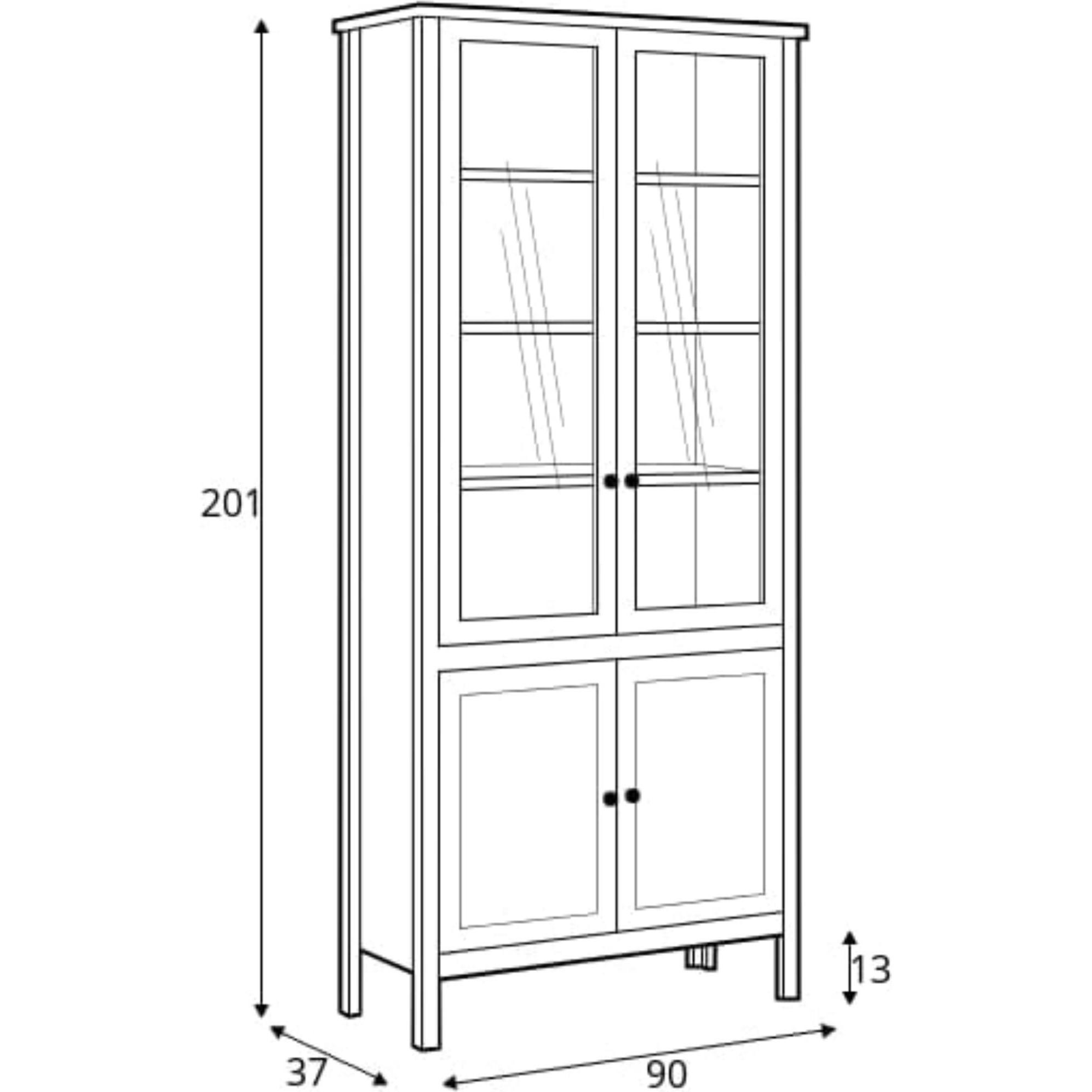 Thumbnail - Konsimo, Vitrine + Buffetschrank, Farge (90 x 201 x 37 cm)