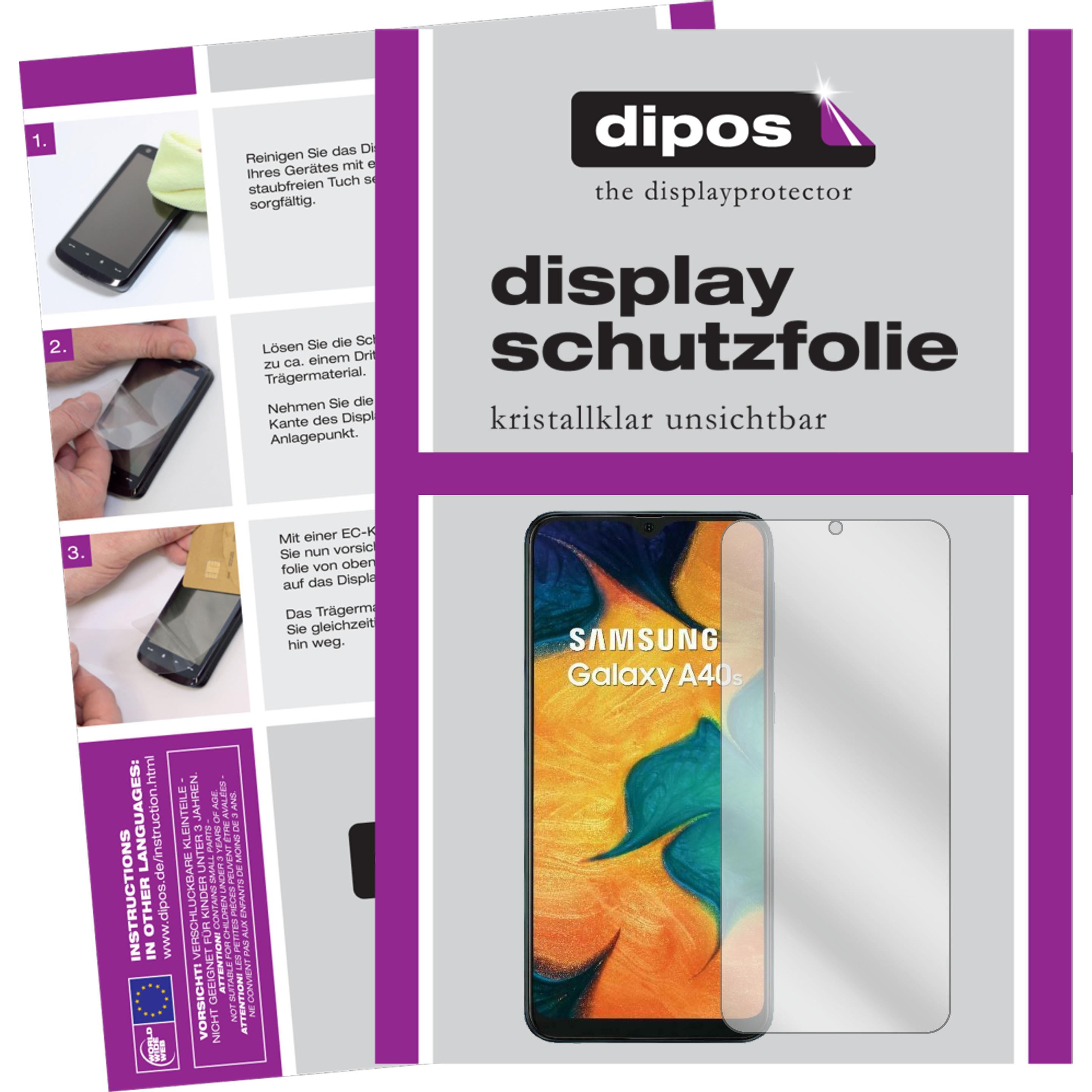 Dipos Displayschutzfolie Crystalclear (1 Stück, Samsung Galaxy A40s), Smartphone Schutzfolie, Transparent