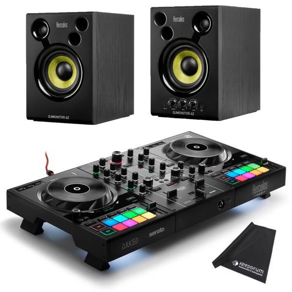 Hercules Inpulse 500 DJ Controller mit DJMonitor42 Boxen, DJ Controller
