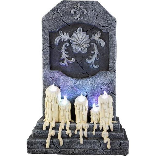 MICA Living Deko-Grabstein mit LED Kerzen - ca. 39 x 18 x 57 cm