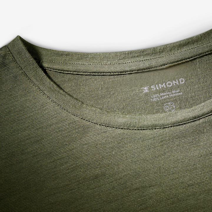 Actual product image Simond Merinoshirt Herren kurzarm 100 % Merinowolle - khaki (XXL)