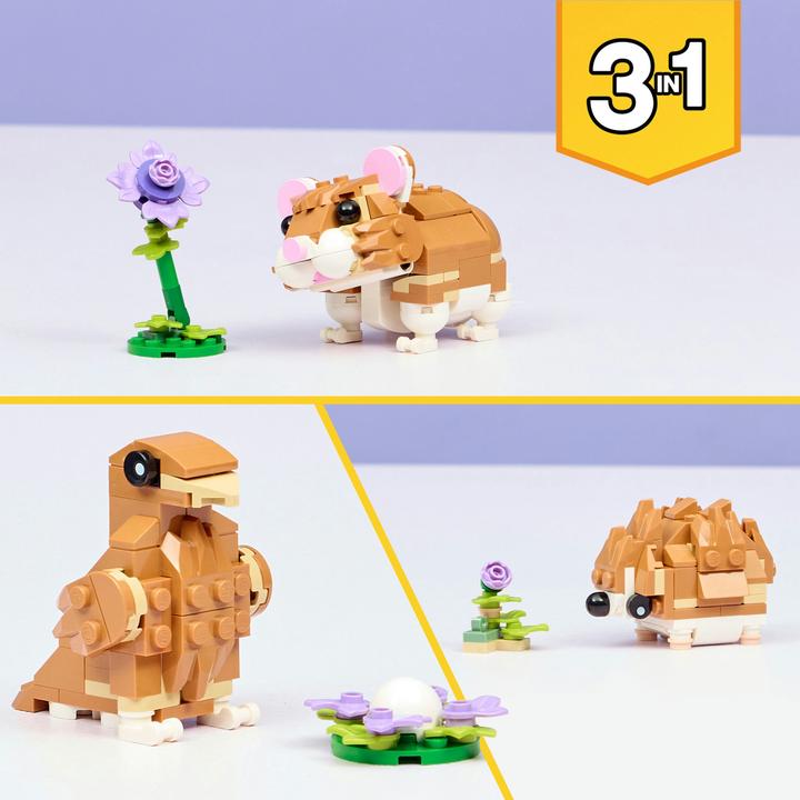 Image du produit LEGO Niedlicher Hamster mit Blume (31376, LEGO Creator Expert)