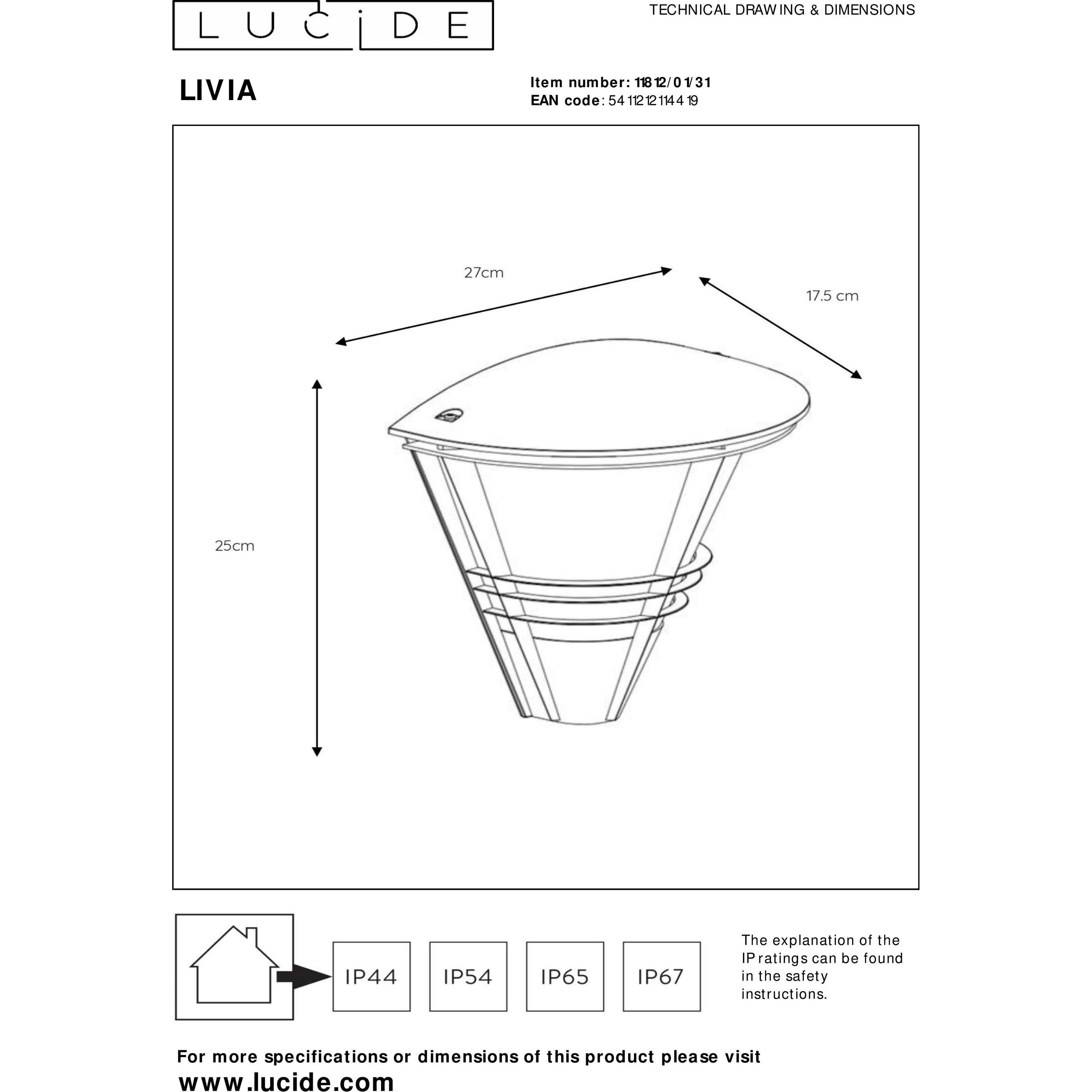 Thumbnail - Lucide, Gartenbeleuchtung, Livia (E27, IP44)