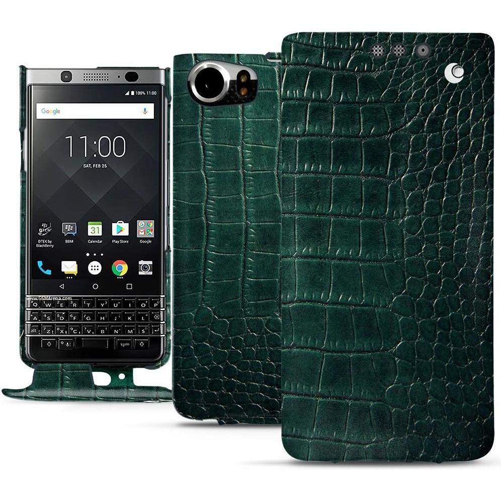 Noreve Lederschutzhülle vertikal (Blackberry KEYone), Smartphone Hülle, Grün