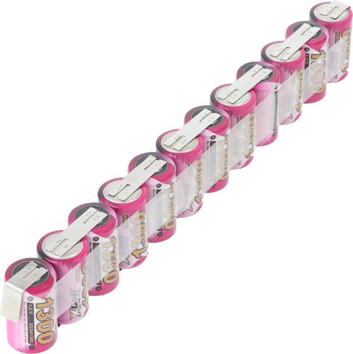 AccuCell AkkuPack 14,4 Volt mit 1300mAh bestehend aus 12 2/3A NiMH Akku 83mm x 68mm x 17mm (14.40 V, 1300 mAh)