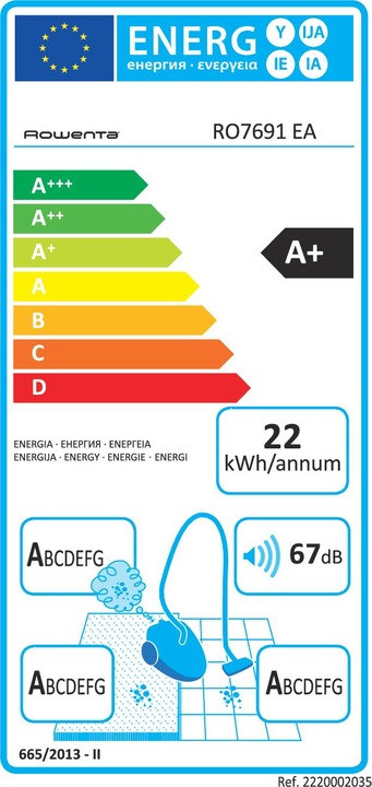 Etichetta energetica Rowenta Aspirapolvere