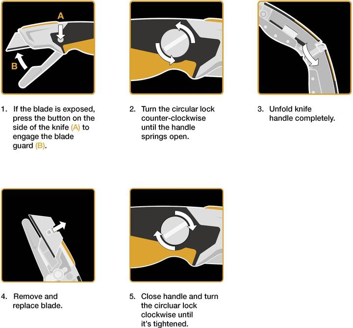 Actual product image Fiskars Utility knife with fixed blade, length 18.2 cm, Stainless steel/plastic, Black (Cutters)