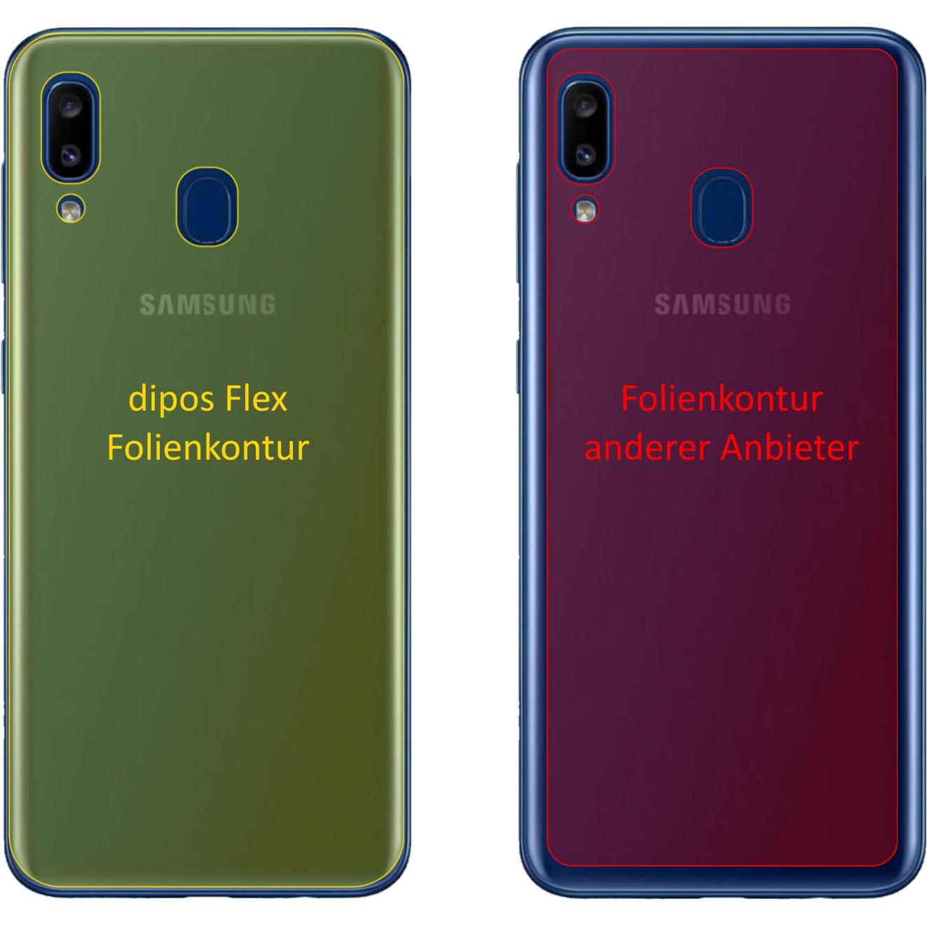 Thumbnail - Dipos Displayschutzfolie Full-Cover 3D (3 Stück, Samsung Galaxy A20), Smartphone Schutzfolie, Transparent