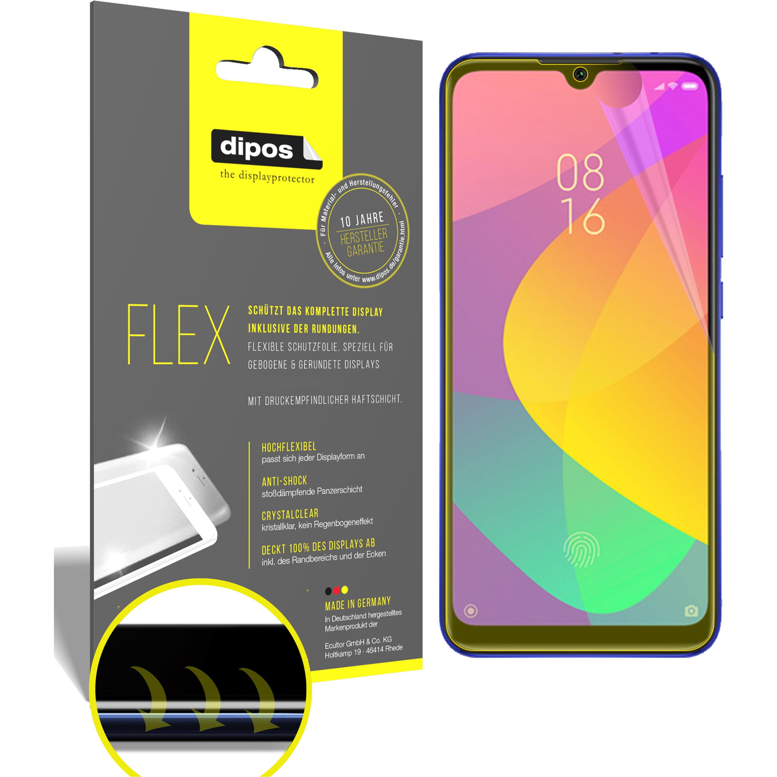 Dipos Displayschutzfolie Full-Cover 3D (3 Stück, Xiaomi Mi A3), Smartphone Schutzfolie, Transparent
