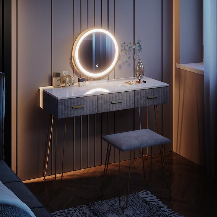 Actual product image Vicco Layla with stool and lighting (100 x 40 x 79 cm)