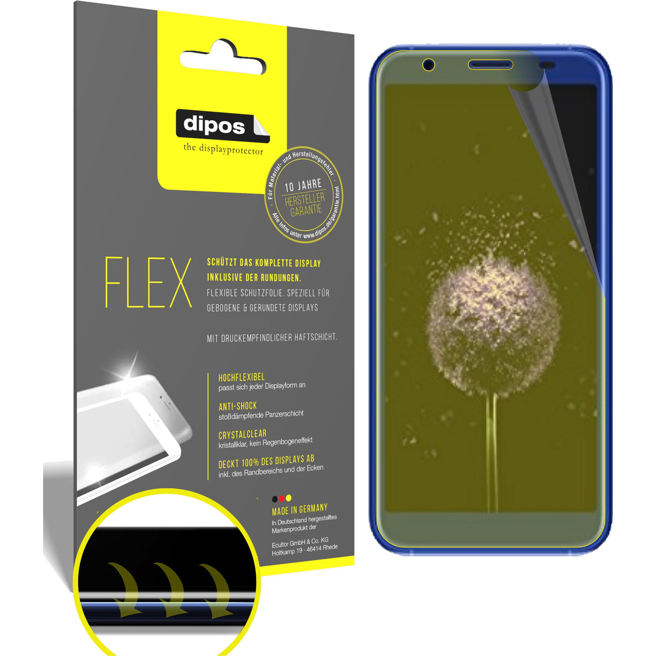 Dipos Displayschutzfolie Full-Cover 3D (2 Stück, Doogee X50L), Smartphone Schutzfolie, Transparent