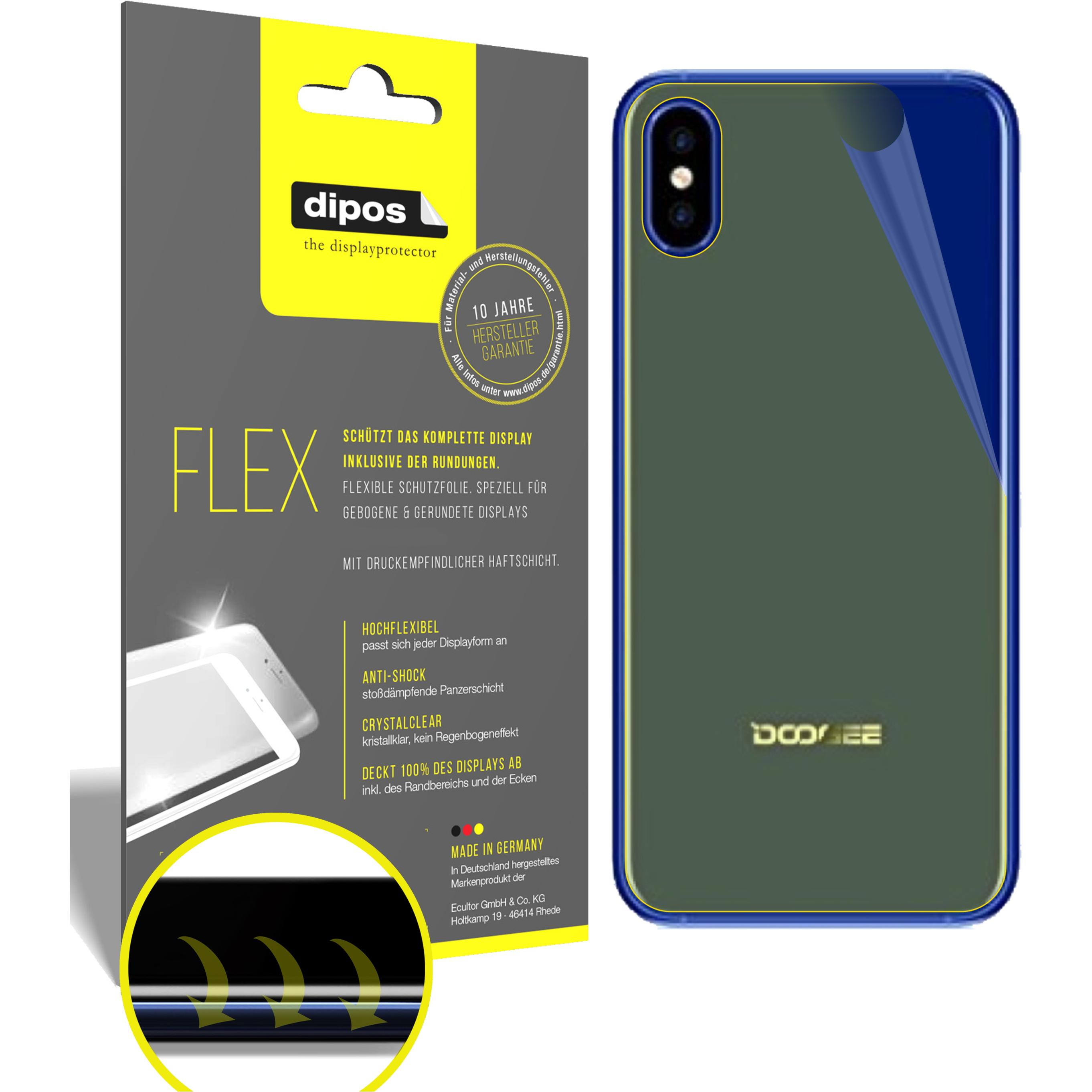 Dipos Displayschutzfolie Full-Cover 3D (2 Stück, Doogee X50L), Smartphone Schutzfolie, Transparent