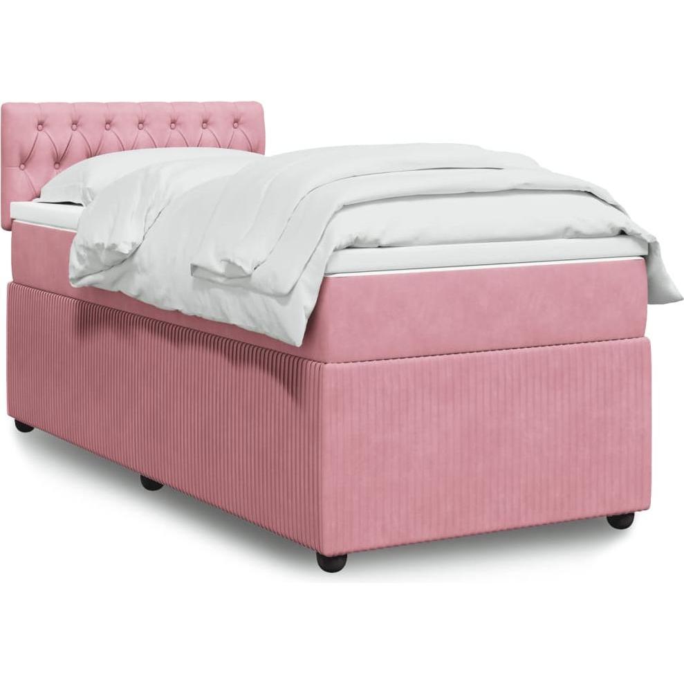 VidaXL, Bett, Bo x springbett mit Matratze 90 x 190 cm Samt (90 x 190 cm)