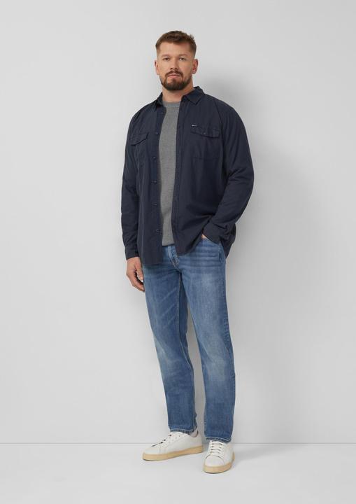 Produktbild s.Oliver Strickpullover Strickpullover mit Raglanärmeln und Logo-Patch (XXL)