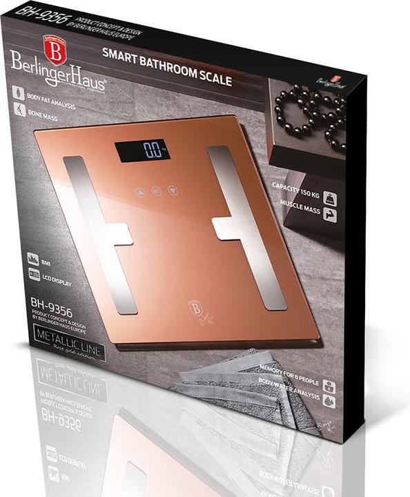 Image du produit BerlingerHaus BH9356 Salle de bain numérique BODYFAT scale, capacité 180 kg Metallic L (180 kg)