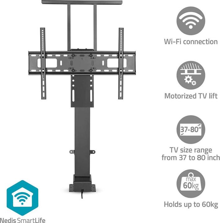 Image du produit Nedis Support TV motorisé - 37-80" - poids d'écran maximal supporté : 60 kg - Built-in Sc (60 kg, 37" - 80")