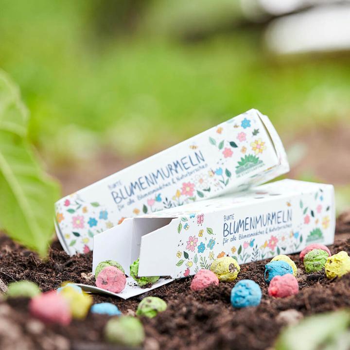 Actual product image Die Stadtgärtner Flower marbles - Colourful seedbombs in a tin (Flower seeds)
