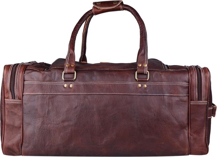 Produktbild Only-Bags.Store Herren Echtleder Overnight Weekender Travel Duffel Bag, Vintage Brown Large Duffel Bag, Echtleder
