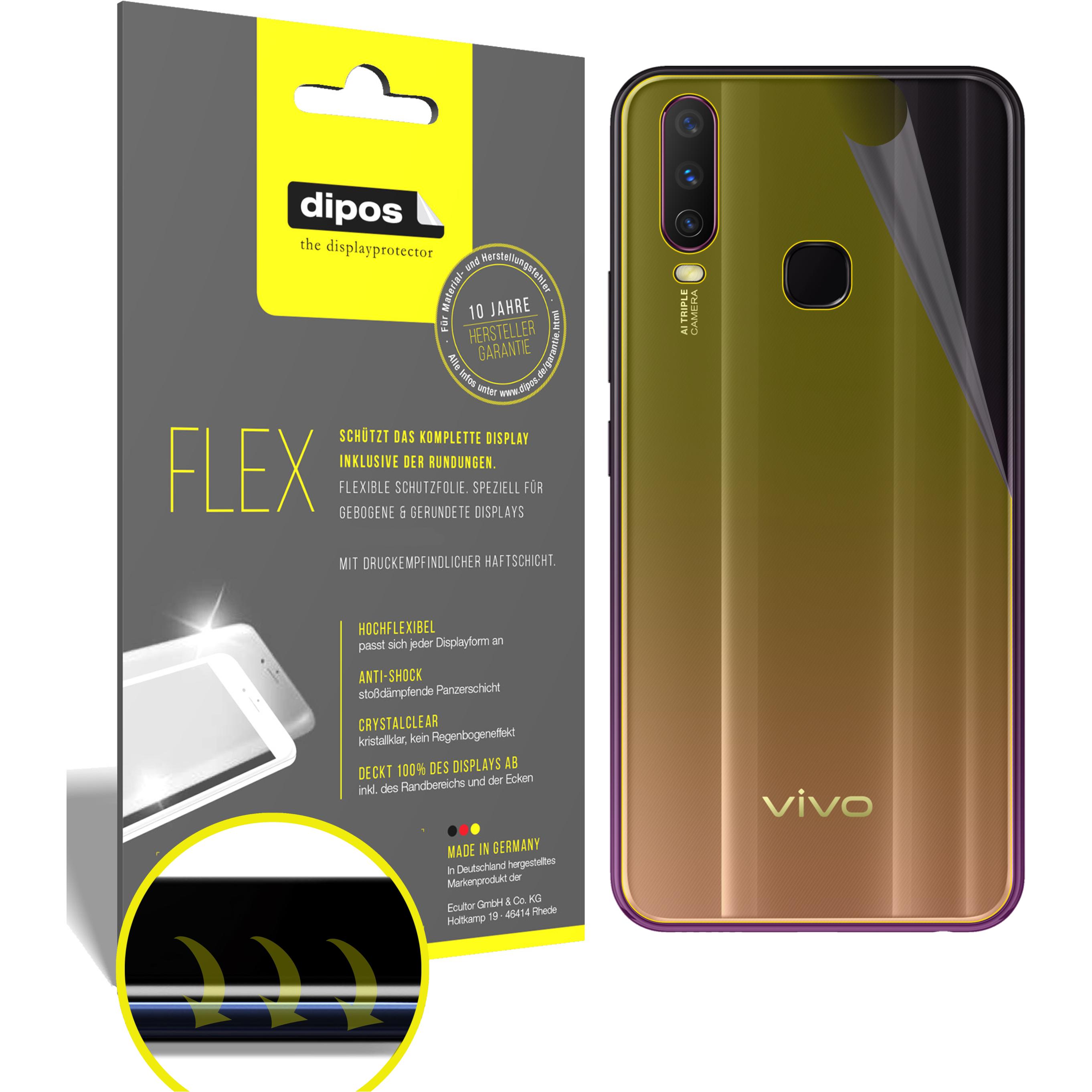 Dipos Displayschutzfolie Full-Cover 3D (3 Stück, Vivo Y17), Smartphone Schutzfolie, Transparent