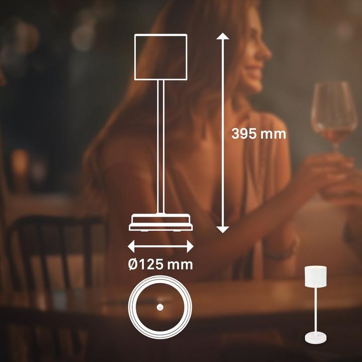 Produktbild Briloner Akku LED Tischleuchte, inkl. Ladestation, inkl. 3-Stufen-Dimmer, weiss (230 lm)