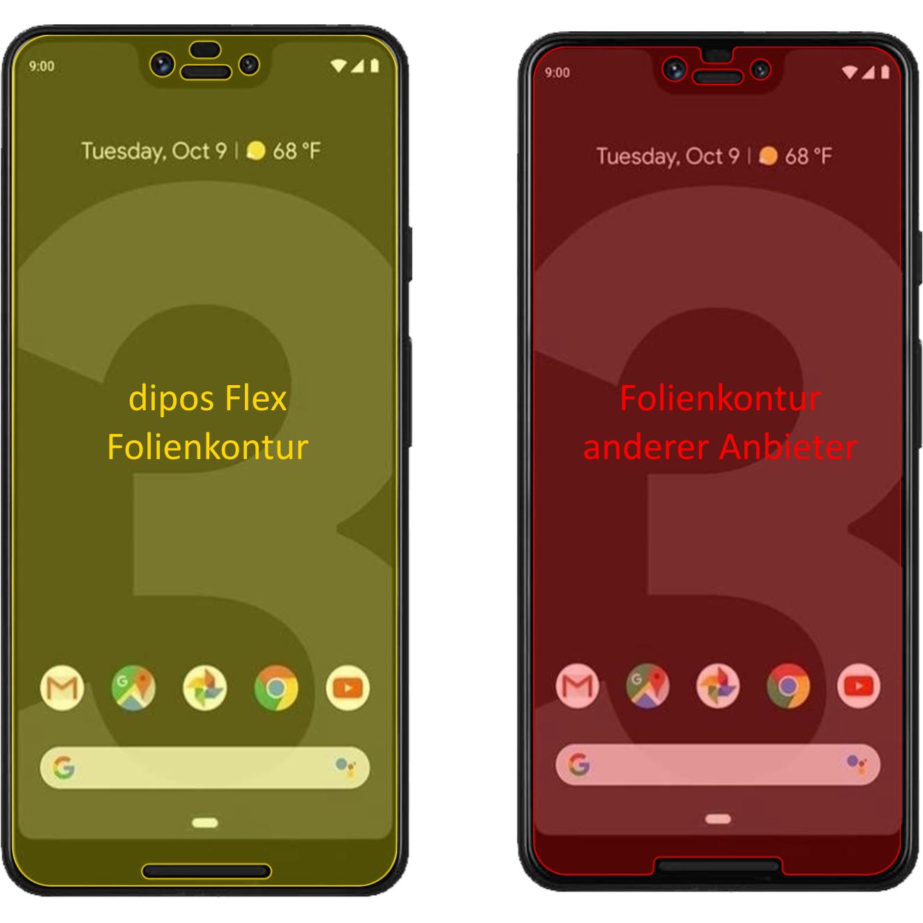 Thumbnail - Dipos Displayschutzfolie Full-Cover 3D (3 Stück, HTC Exodus 1), Smartphone Schutzfolie, Transparent
